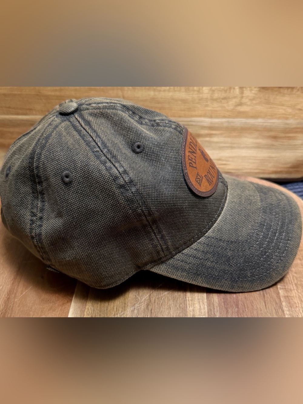 Legacy 92 | Men’s Olive/Khaki Trucker Hat w/Pendleton Round-Up Logo, Adjustable - Picture 5 of 11